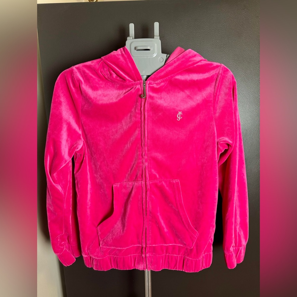 Juicy Couture |  Kids Size L (12-14) | Logo Pink Velour Hoodie
